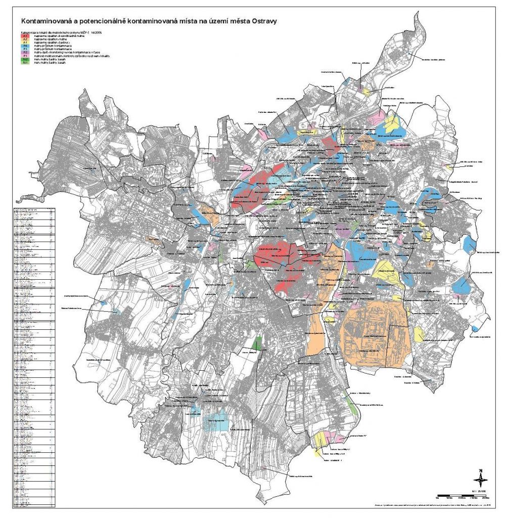 mapa kontaminovaných míst Staré ekologické zátěže  ZdraváOVA