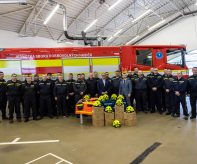 brig. gen. Radim Kuchař, HZS MSK, primátor města Jan Dohnal, náměstek primátora Aleš Boháč se zástupci ostravských jednotek sbor